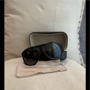 Bottega Veneta black shield sunglasses